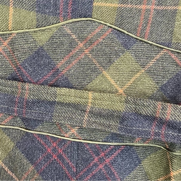 Salt & Pepper Plaid Wool Trench Coat Grunge Dark Academia Muted Whimsigoth - Picture 16 of 16